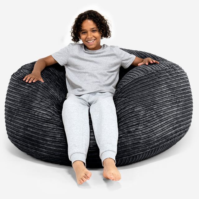 Ultra Comfy Kids' Super Sized Bean Bag 6-14 yr - Cord Black 01