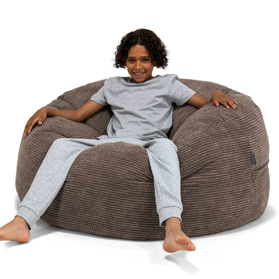 Ultra Comfy Kids' Super Sized Bean Bag 6-14 yr - Pom Pom Chocolate Brown 01