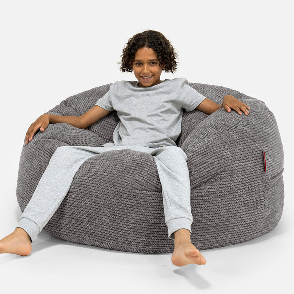 Ultra Comfy Kids' Super Sized Bean Bag 6-14 yr - Pom Pom Charcoal Grey 01