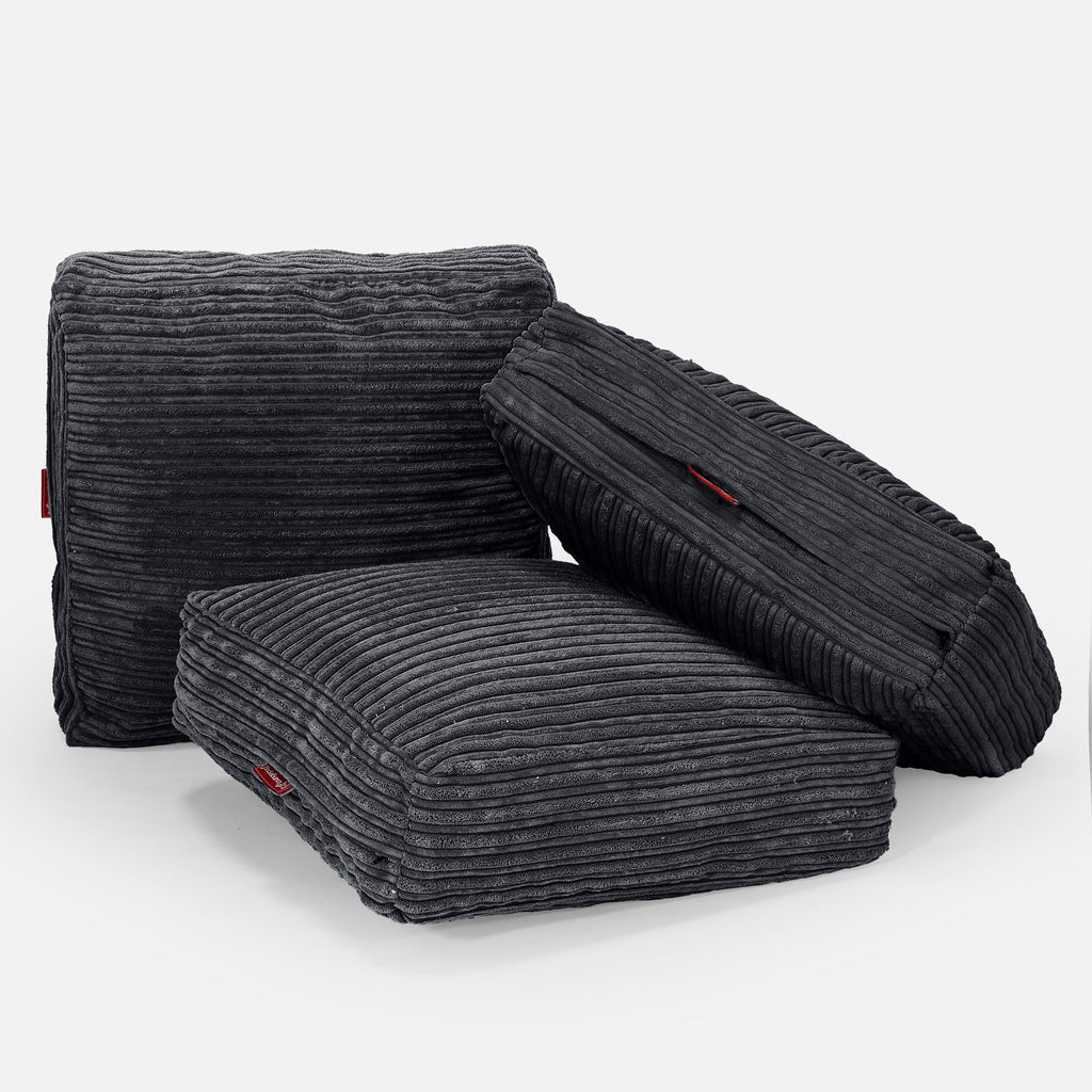 Large Floor Cushion - Cord Black 04