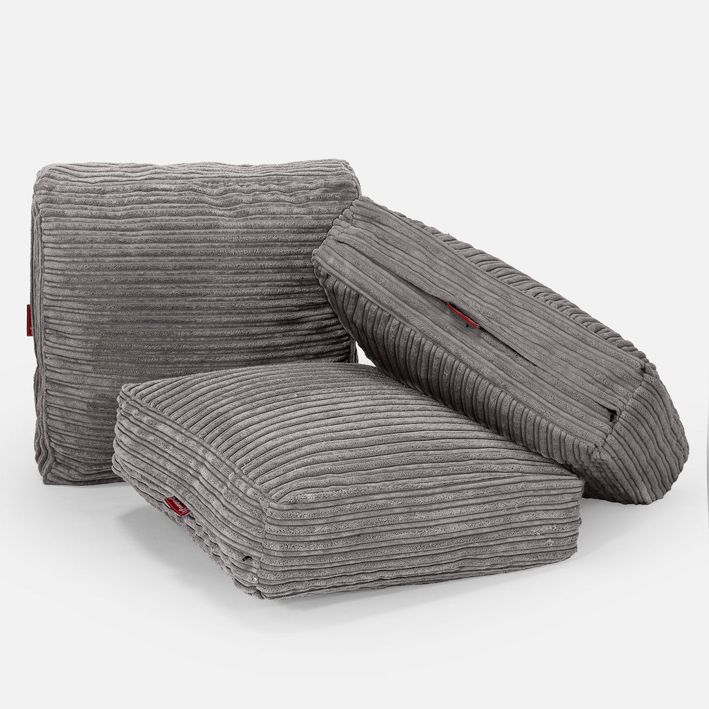 Large Floor Cushion - Cord Graphite Grey 04