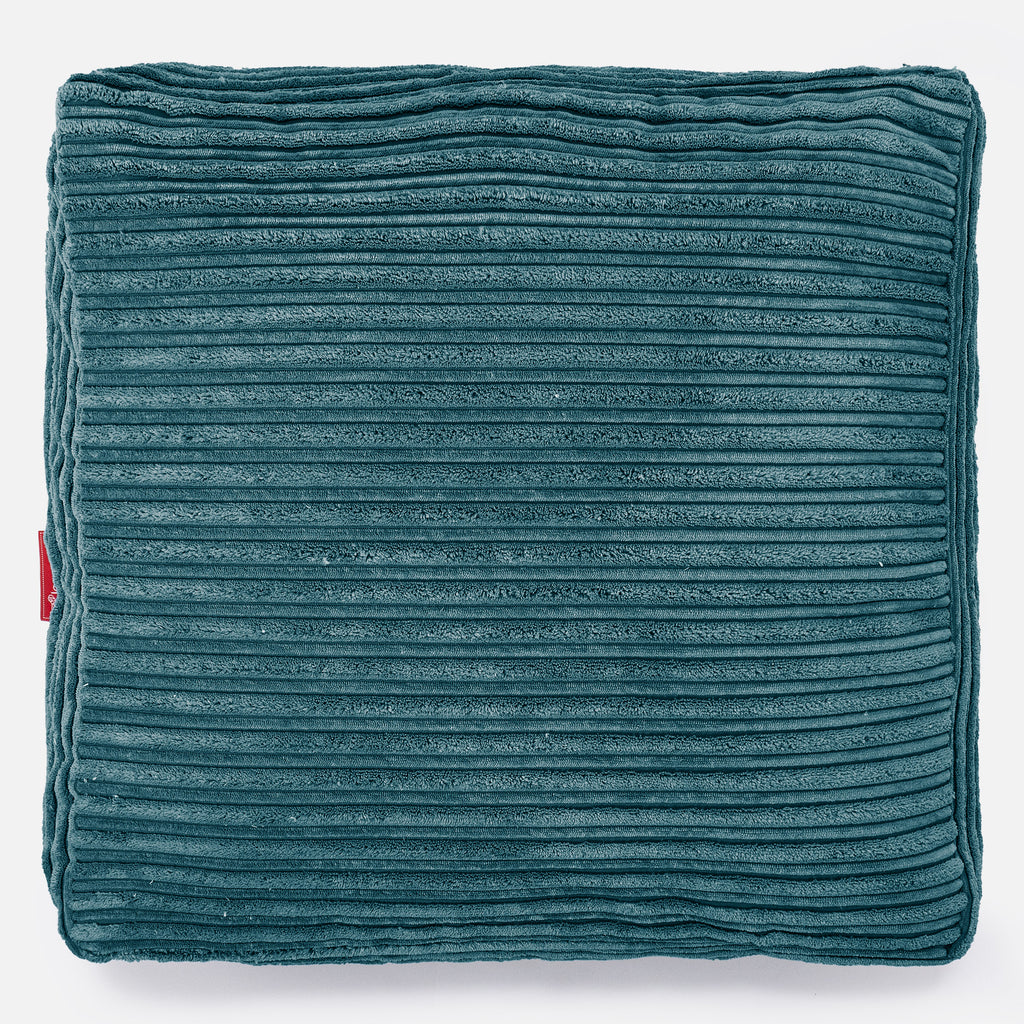 Large Floor Cushion - Cord Teal Blue 03