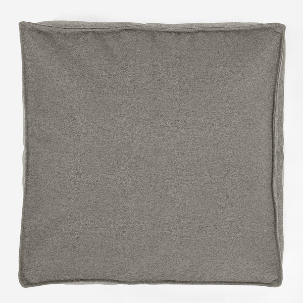 Large Floor Cushion - Interalli Wool Silver Fabric Close-up Image