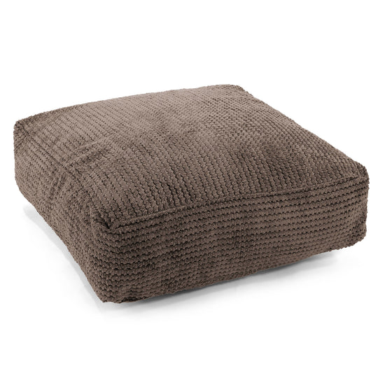 Large Floor Cushion - Pom Pom Chocolate Brown 01