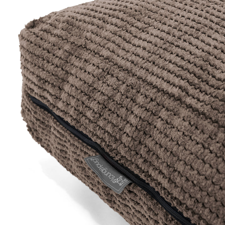 Large Floor Cushion - Pom Pom Chocolate Brown 02