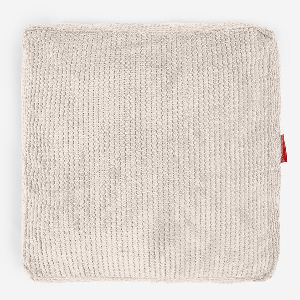 Large Floor Cushion - Pom Pom Ivory Fabric Close-up Image