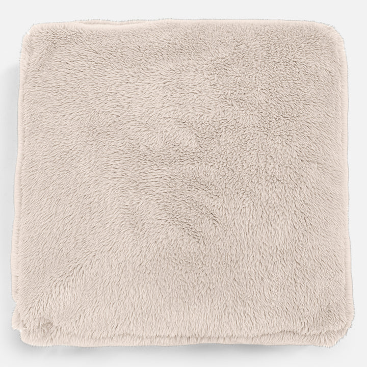 Large Floor Cushion - Teddy Faux Fur Cream 02