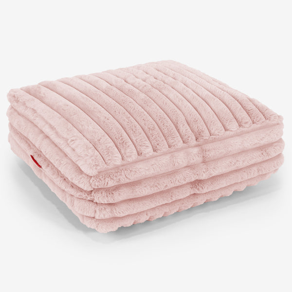 Large Floor Cushion - Ultra Plush Cord Dusty Pink 01
