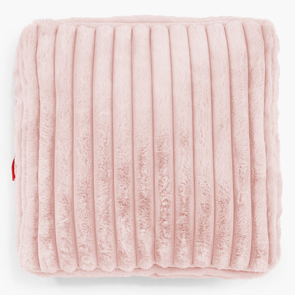 Large Floor Cushion - Ultra Plush Cord Dusty Pink 02