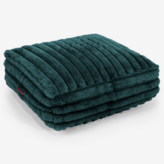 Large Floor Cushion - Ultra Plush Cord Teal 01