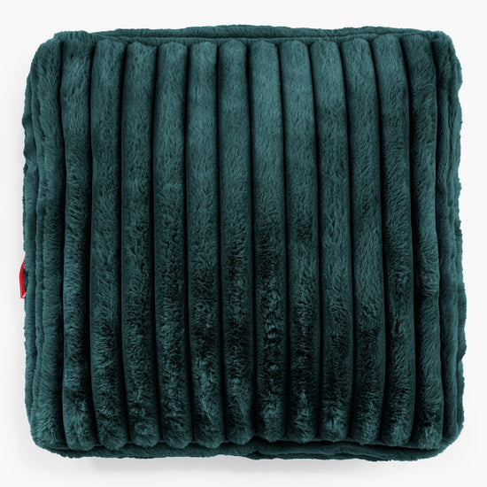 Large Floor Cushion - Ultra Plush Cord Teal 02