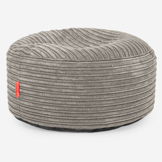 Large Round Footstool - Cord Mink 01