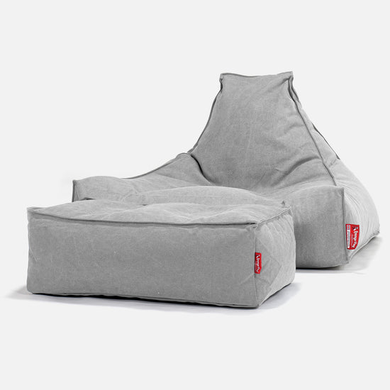 Lounger Beanbag - Canvas Pewter 02