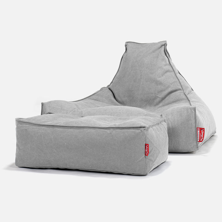 Lounger Beanbag - Canvas Pewter 02