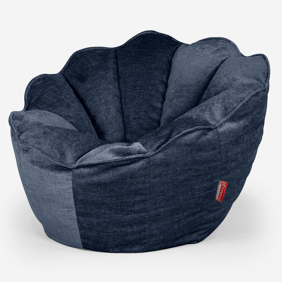 Natalia Sacco Bean Bag Chair - Chenille Navy Blue 02