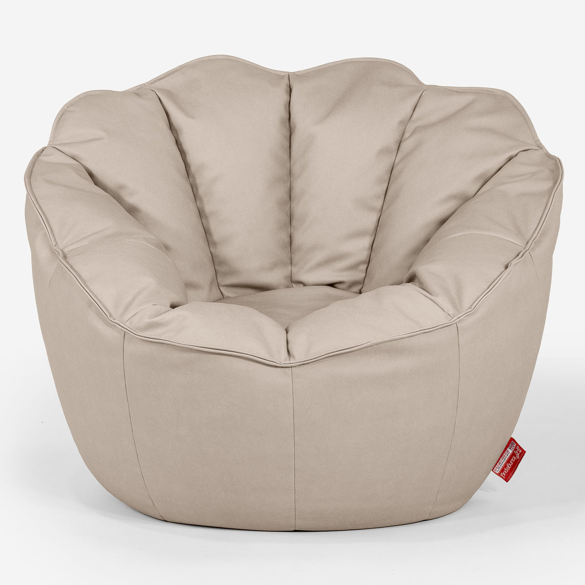 Lounge Pug Natalia Sacco Bean Bag Chair Vegan Leather Ivory Large