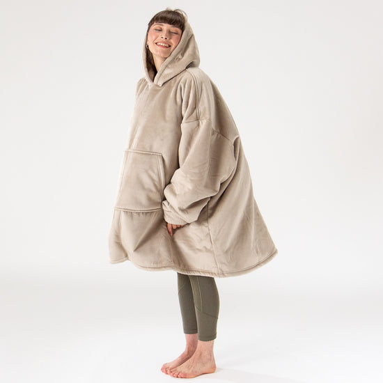 Oversized Hoodie Blanket Sweatshirt for Men or Women - Minky Cream / Mink 03