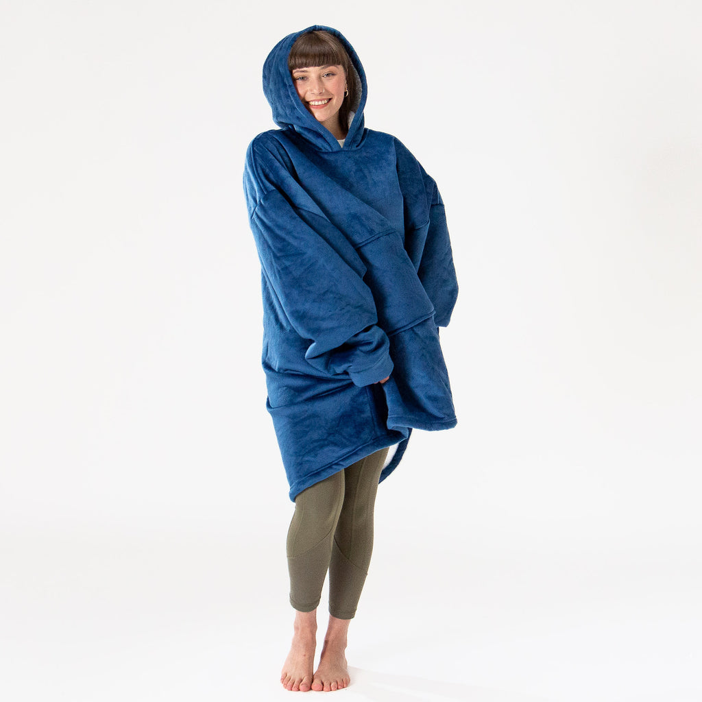 Oversized Hoodie Blanket Sweatshirt for Men or Women - Minky Dark Blue 03
