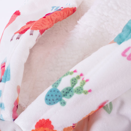 Oversized Hoodie Blanket Sweatshirt for Men or Women - Minky Llama 05