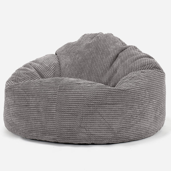 Mini Mammoth Bean Bag Chair - Pom Pom Charcoal Grey 01