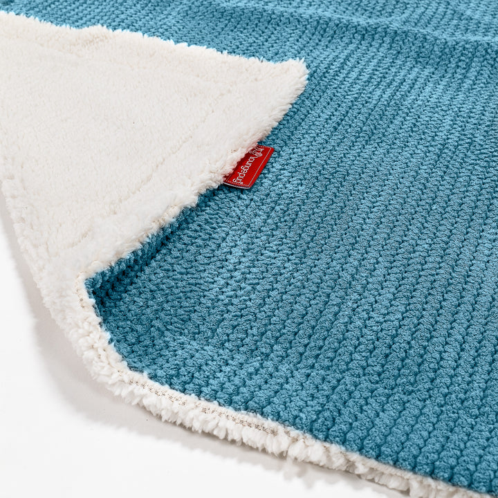 Sherpa Throw / Blanket - Pom Pom Aegean Blue 02