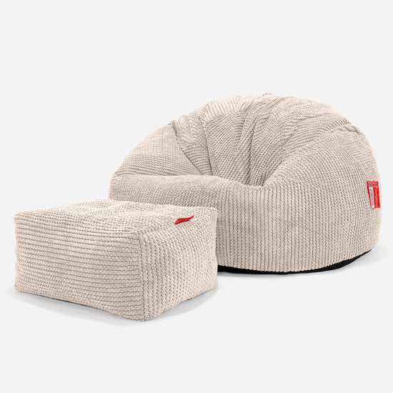 Classic Bean Bag Chair - Pom Pom Ivory 02