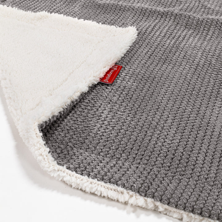 Sherpa Throw / Blanket - Pom Pom Charcoal Grey 02