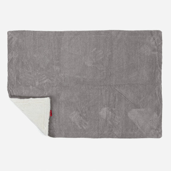 Sherpa Throw / Blanket - Pom Pom Charcoal Grey 01