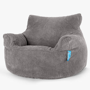 Children's Armchair Bean Bag 3-8 yr - Pom Pom Charcoal Grey