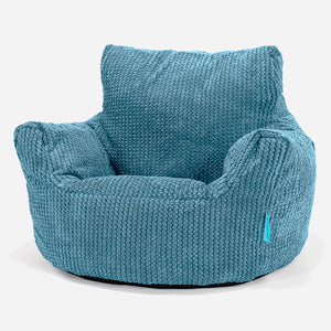 Kids Armchair Bean Bag for Toddlers 1-3 yr - Pom Pom Aegean Blue