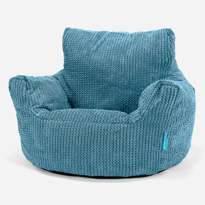 Kids Armchair Bean Bag for Toddlers 1-3 yr - Pom Pom Aegean Blue 01