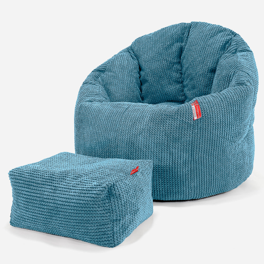 Cuddle Up Beanbag Chair - Pom Pom Aegean Blue 02