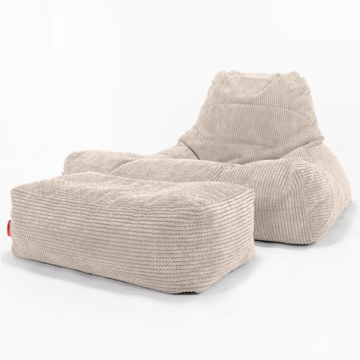 Mega Lounger Bean Bag - Pom Pom Ivory 02