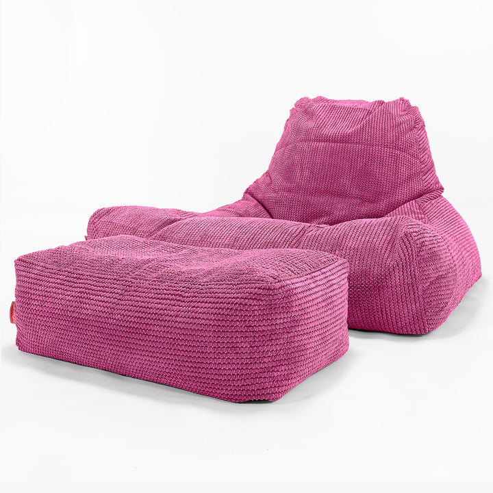 Mega Lounger Bean Bag - Pom Pom Pink 02