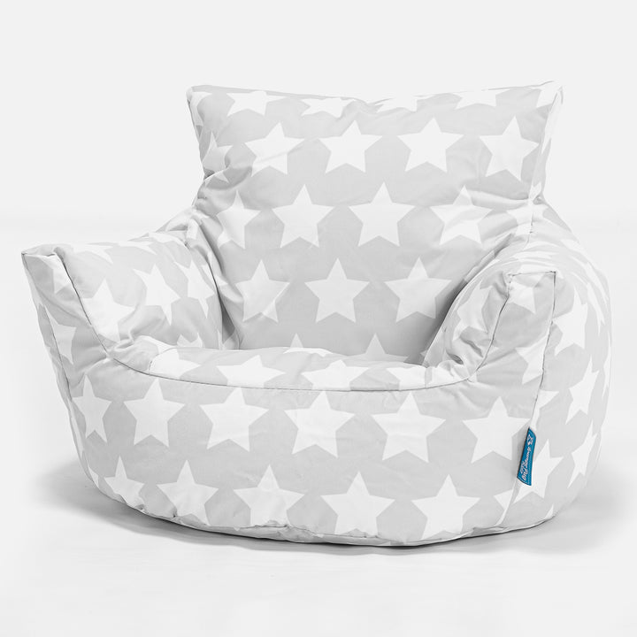 LOUNGE PUG - PRINT - CHILDRENS Armchair - Kids Bean Bags UK - GREY Star