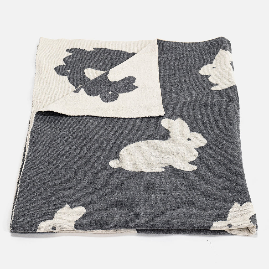 Childs Throw / Blanket - 100% Cotton Rabbit 01