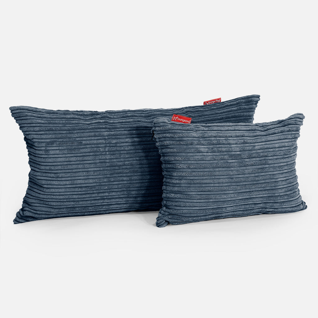 Rectangular Scatter Cushion 35 x 50cm - Cord Navy Blue 03