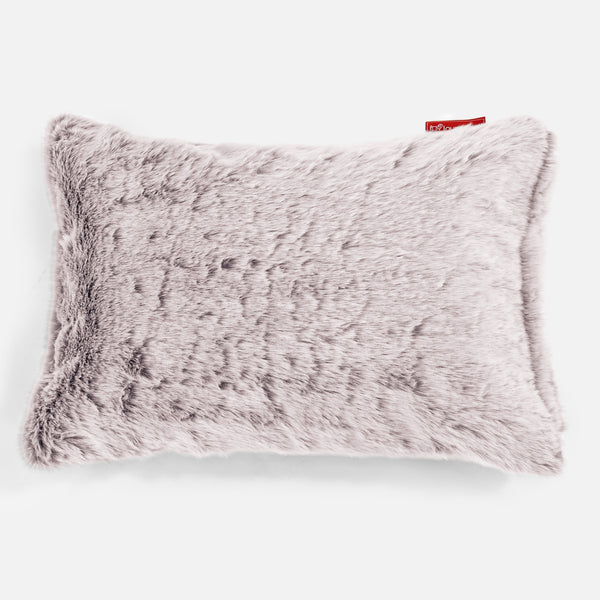 Rectangular Scatter Cushion 35 x 50cm - Faux Rabbit Fur Dusty Pink 01
