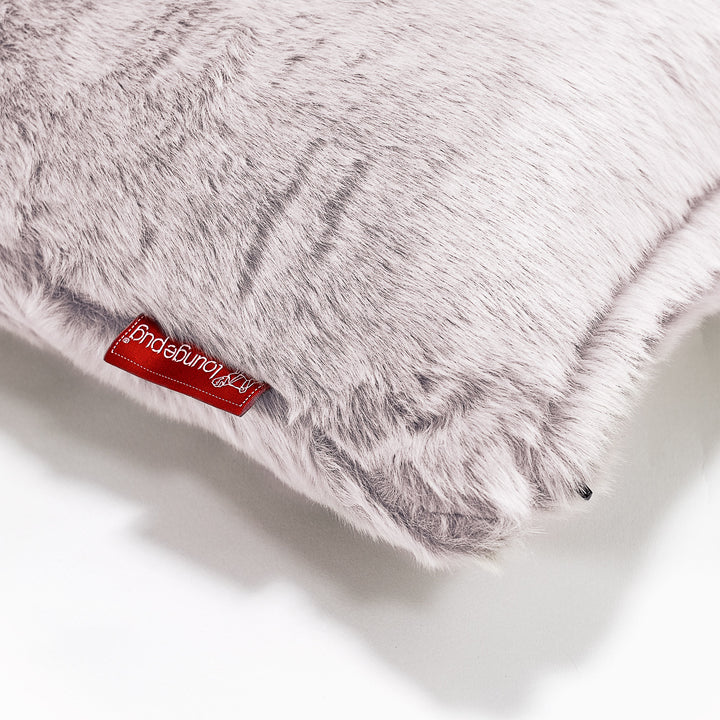 Rectangular Scatter Cushion 35 x 50cm - Faux Rabbit Fur Dusty Pink 02