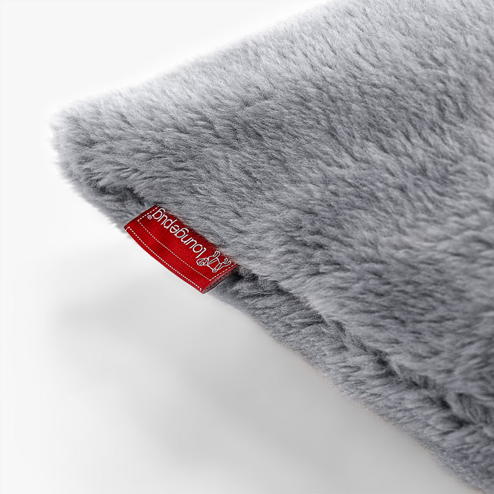Rectangular Scatter Cushion 35 x 50cm - Teddy Faux Fur Dark Grey 02