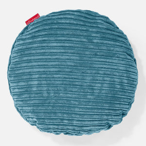 Round Scatter Cushion Cover 50cm - Cord Aegean Blue