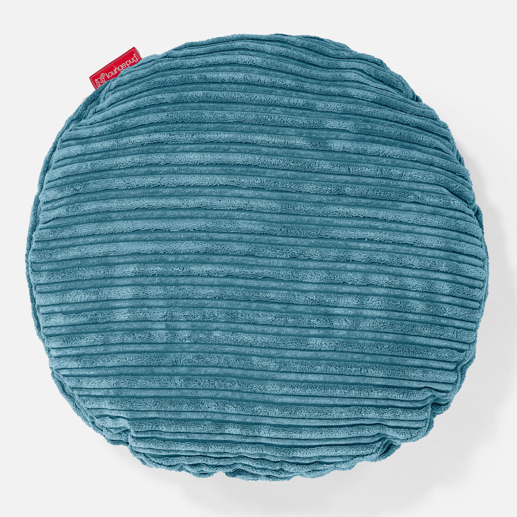 Round Scatter Cushion 50cm - Cord Aegean Blue 01