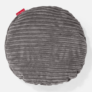 Round Scatter Cushion Cover 50cm - Cord Graphite Grey