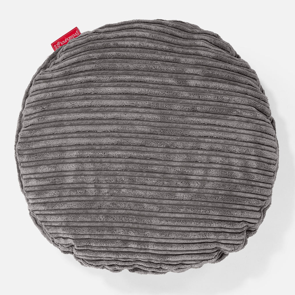 Round Scatter Cushion 50cm - Cord Graphite Grey 01