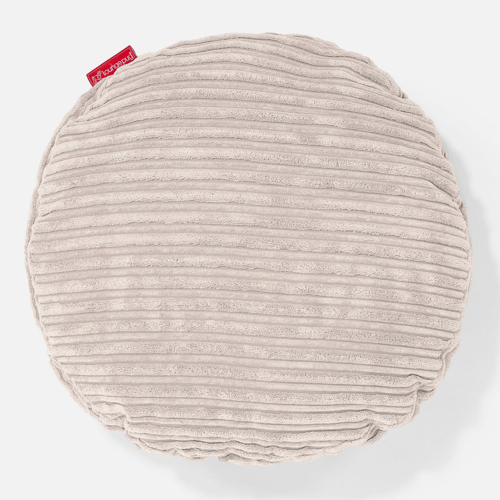 Round Scatter Cushion 50cm - Cord Ivory 01