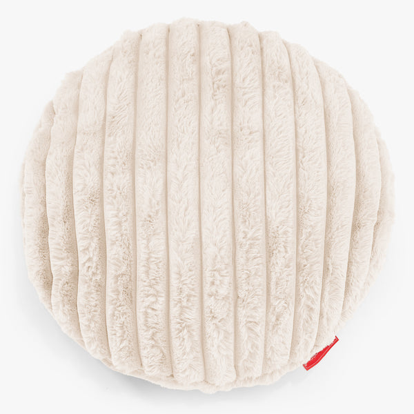 Round Scatter Cushion Cover 50cm - Ultra Plush Cord Cream 01