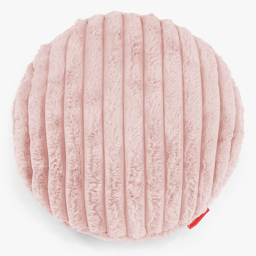 Round Scatter Cushion Cover 50cm - Ultra Plush Cord Dusty Pink 01
