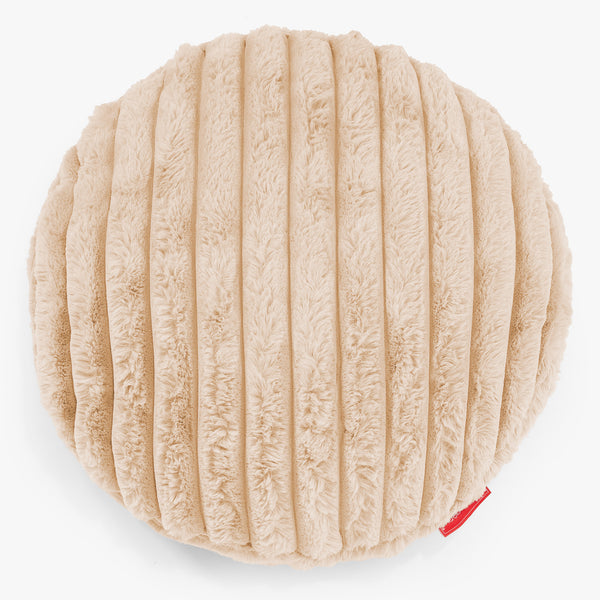 Round Scatter Cushion Cover 50cm - Ultra Plush Cord Peach 01