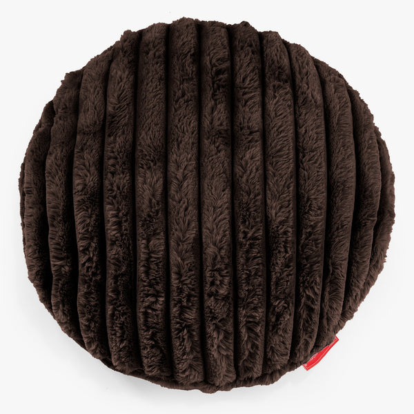 Round Scatter Cushion Cover 50cm - Ultra Plush Cord Sable 01