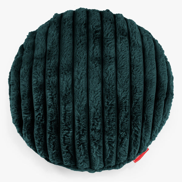 Round Scatter Cushion Cover 50cm - Ultra Plush Cord Teal 01